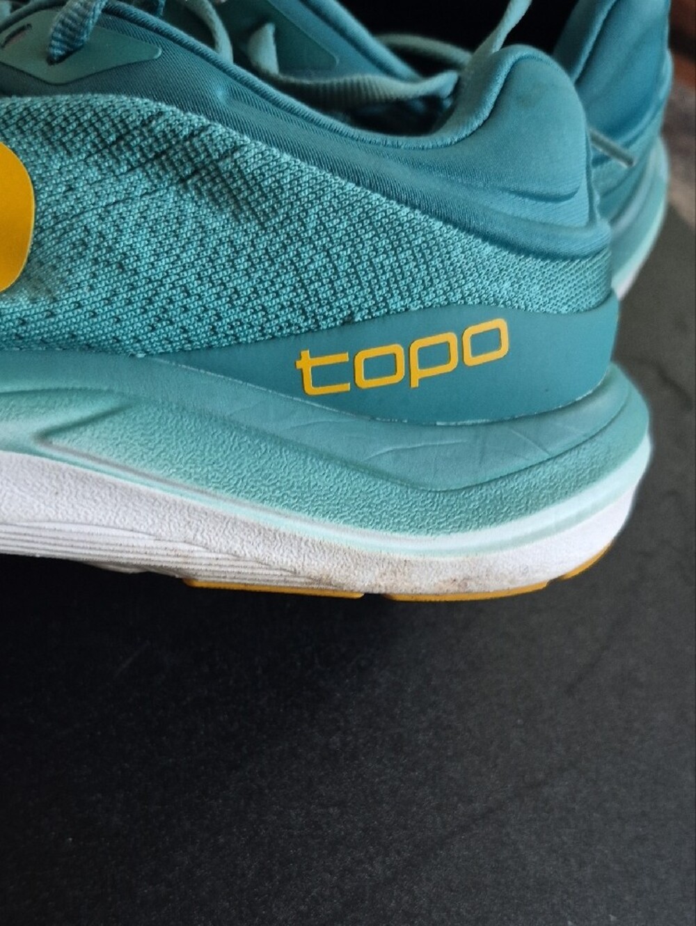 Women's Teal Athletic Running Shoes with Yellow Accent - Picture 2 of 9